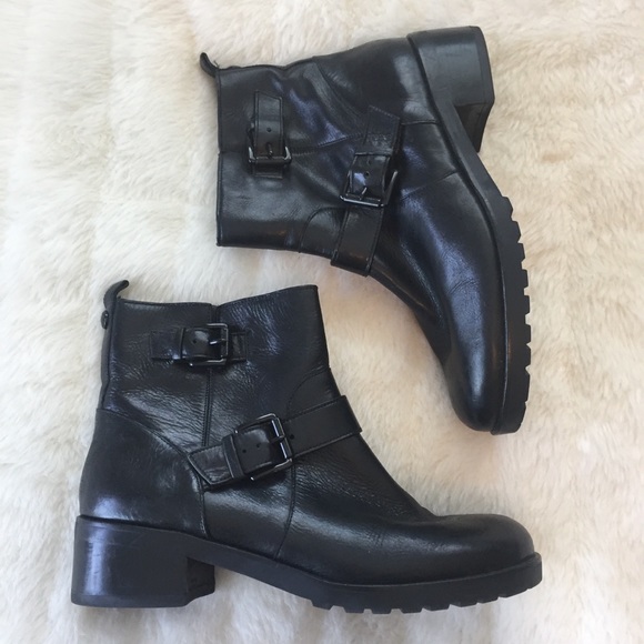 Michael Kors Shoes - Michael Kors Bleach Leather Moto Boots 10
